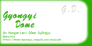 gyongyi dome business card
